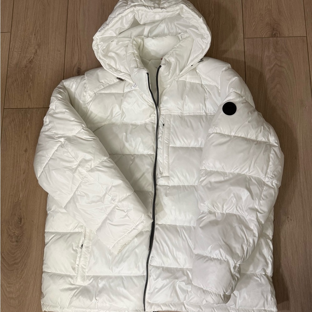 Michael Kors White Hooded Puffer Jacket